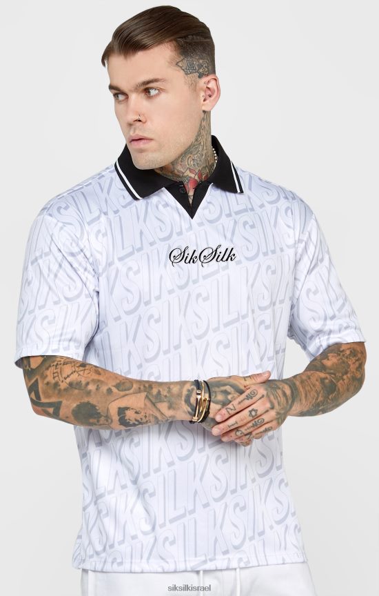SikSilk לבוש 008V2F380 חולצת כדורגל לבנה גברים