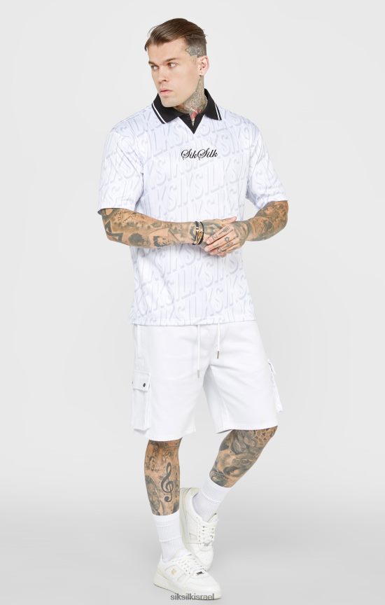 SikSilk לבוש 008V2F380 חולצת כדורגל לבנה גברים