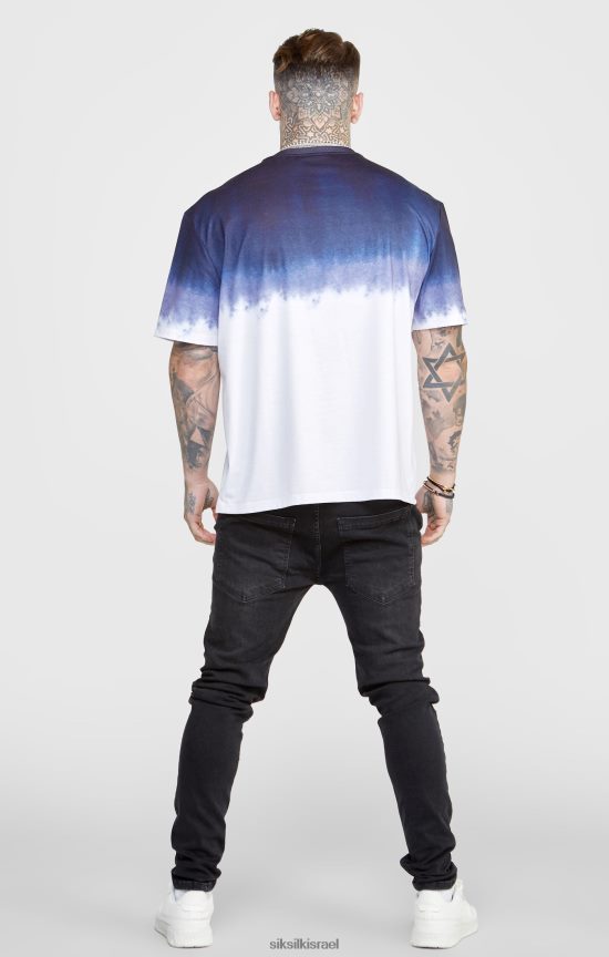 SikSilk לבוש 008V2F384 חולצת טריקו גרפית דהייה נייבי גברים