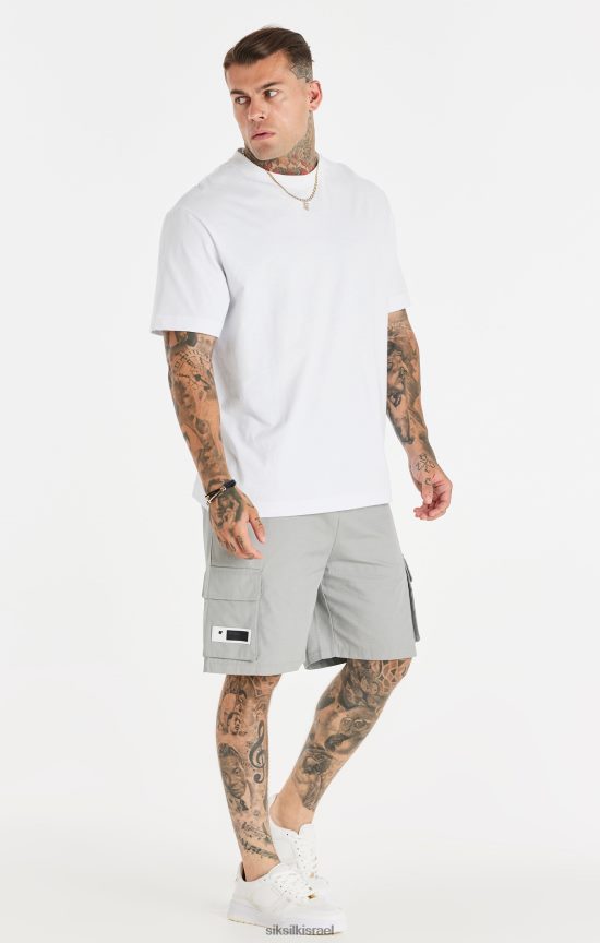 SikSilk לבוש 008V2F393 חולצת טי שרשרת מודפסת לבנה ורגועה גברים