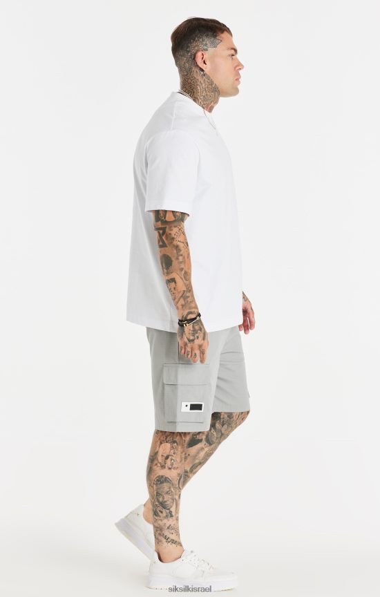 SikSilk לבוש 008V2F393 חולצת טי שרשרת מודפסת לבנה ורגועה גברים