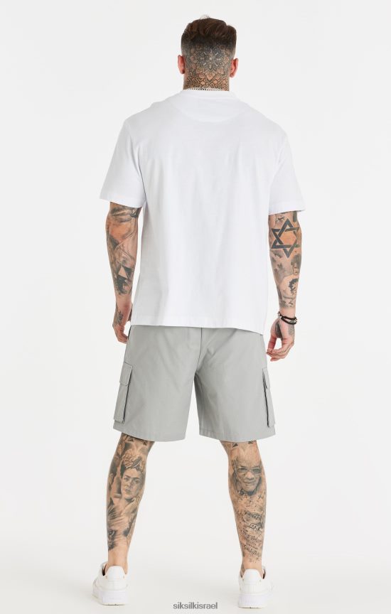 SikSilk לבוש 008V2F393 חולצת טי שרשרת מודפסת לבנה ורגועה גברים