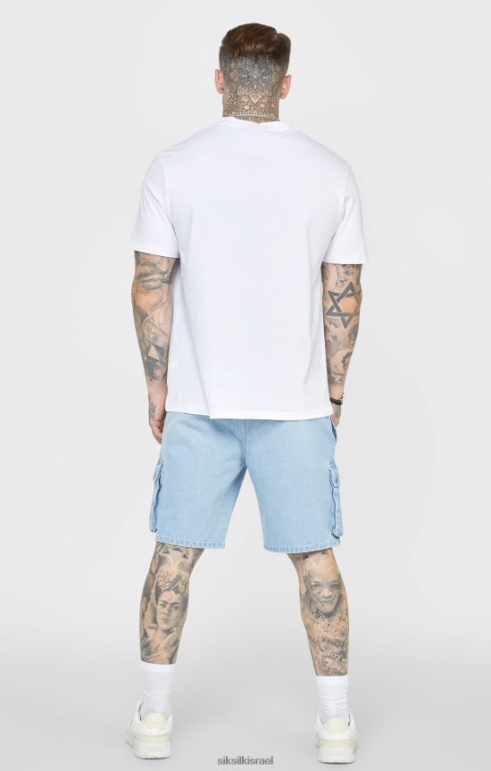 SikSilk לבוש 008V2F394 חולצת טריקו אוברסייז לבנה גברים