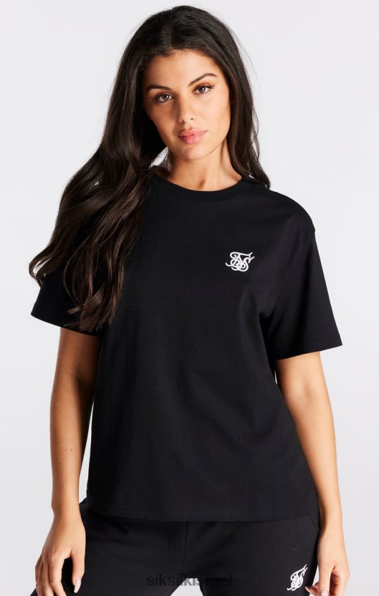SikSilk לבוש 008V2F40 חולצת טריקו שחורה חיונית של החבר נשים