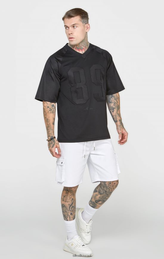 SikSilk לבוש 008V2F402 חולצת טי שחורה עם שרוולים קצרים אוברסייז גברים