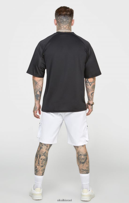 SikSilk לבוש 008V2F402 חולצת טי שחורה עם שרוולים קצרים אוברסייז גברים