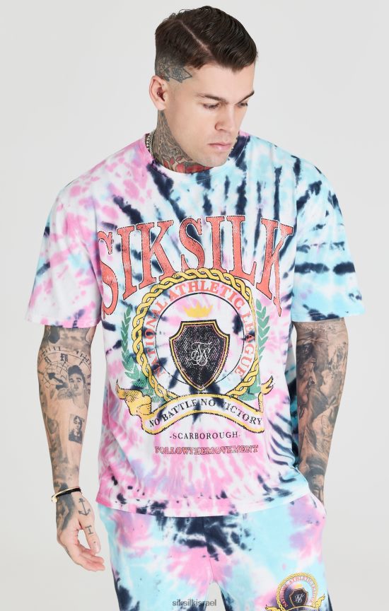 SikSilk לבוש 008V2F403 חולצת טריקו אוברסייז מסוג tie dye גברים