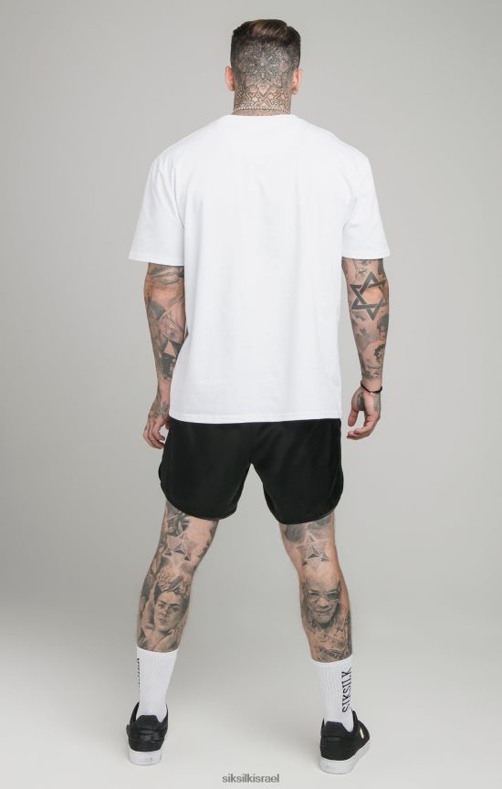 SikSilk לבוש 008V2F406 חולצת טריקו לבנה בגזרה רגועה גברים