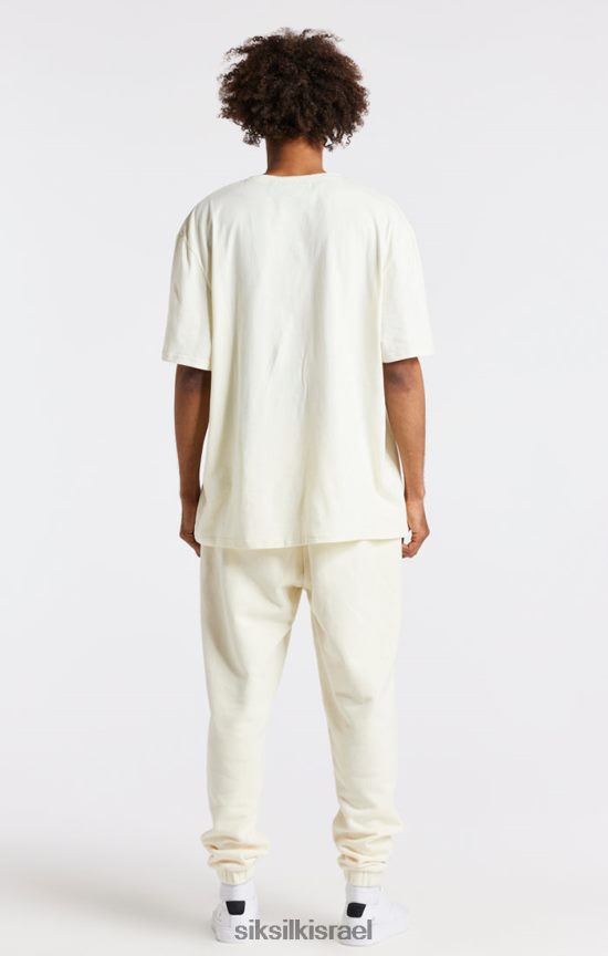 SikSilk לבוש 008V2F409 חולצת טי אוברסייז בהדפס ecru varsity גברים