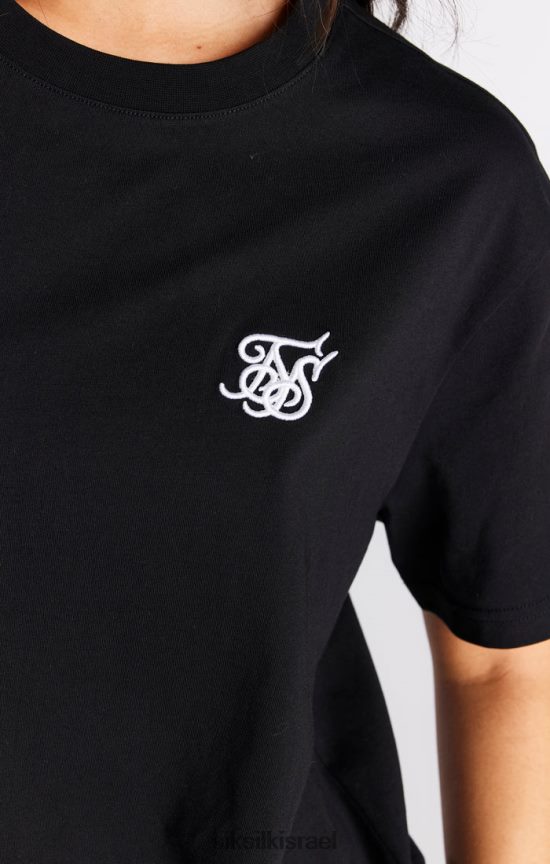 SikSilk לבוש 008V2F40 חולצת טריקו שחורה חיונית של החבר נשים