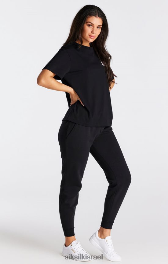 SikSilk לבוש 008V2F40 חולצת טריקו שחורה חיונית של החבר נשים