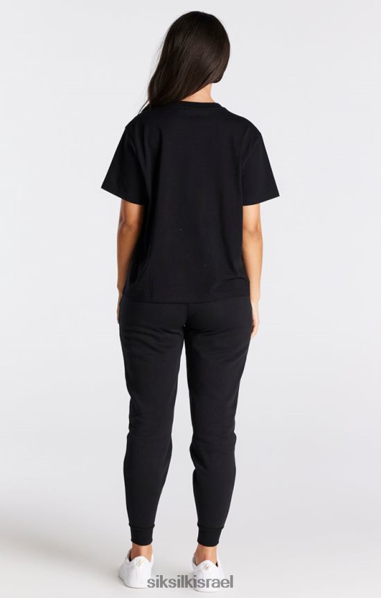 SikSilk לבוש 008V2F40 חולצת טריקו שחורה חיונית של החבר נשים