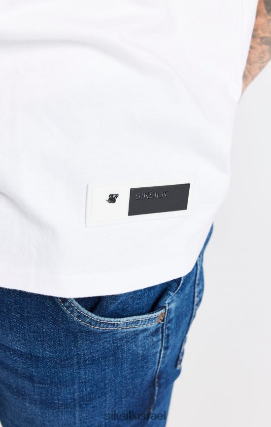 SikSilk לבוש 008V2F410 חולצת טי אוברסייז לבנה גברים