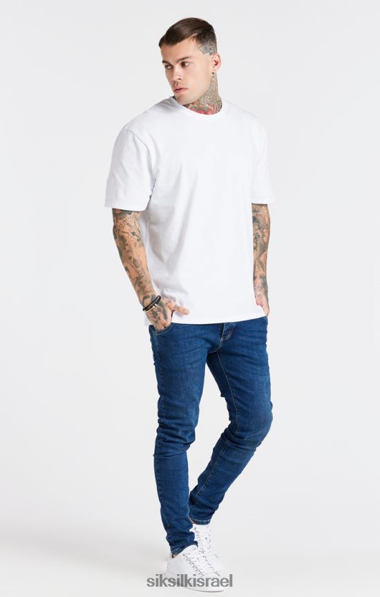 SikSilk לבוש 008V2F410 חולצת טי אוברסייז לבנה גברים