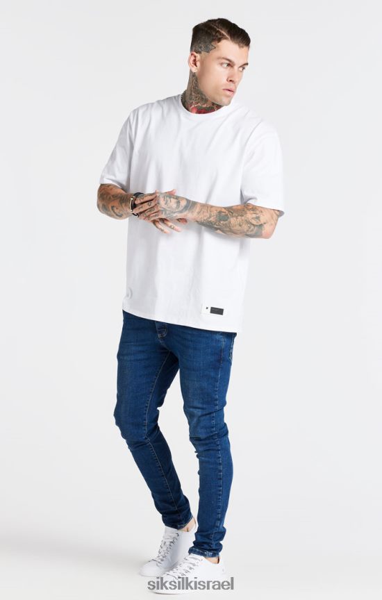 SikSilk לבוש 008V2F410 חולצת טי אוברסייז לבנה גברים