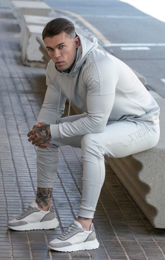 SikSilk לבוש 008V2F411 קפוצ'ון פאנל אפור גברים