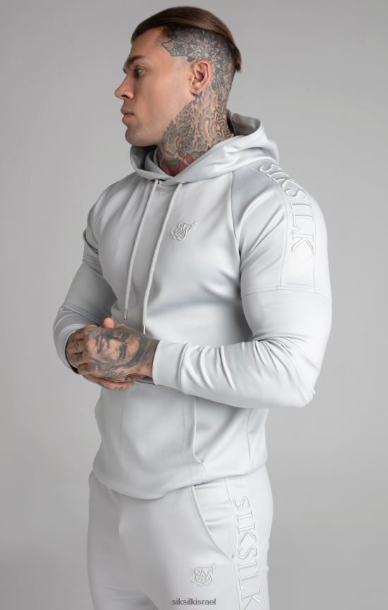 SikSilk לבוש 008V2F411 קפוצ'ון פאנל אפור גברים