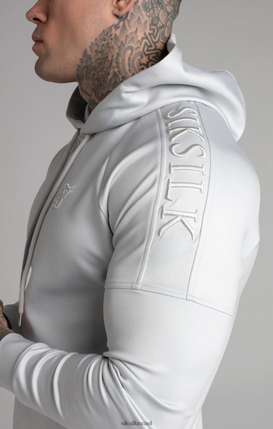 SikSilk לבוש 008V2F411 קפוצ'ון פאנל אפור גברים