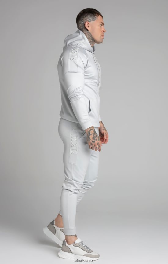 SikSilk לבוש 008V2F411 קפוצ'ון פאנל אפור גברים