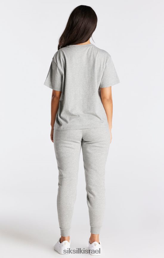 SikSilk לבוש 008V2F41 חולצת טריקו של חבר חיוני בחוואר אפור נשים