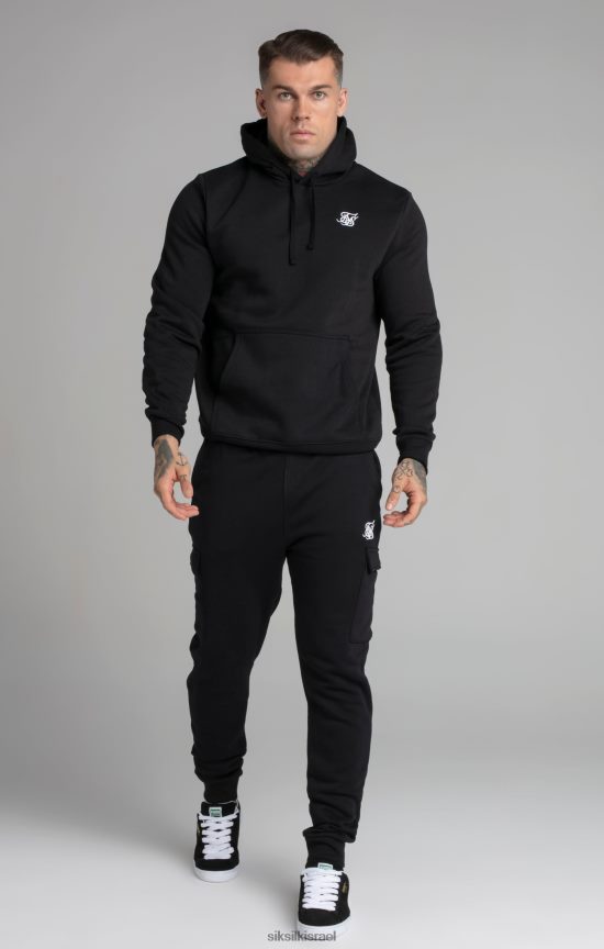 SikSilk לבוש 008V2F422 קפוצ'ון שחור חיוני גברים