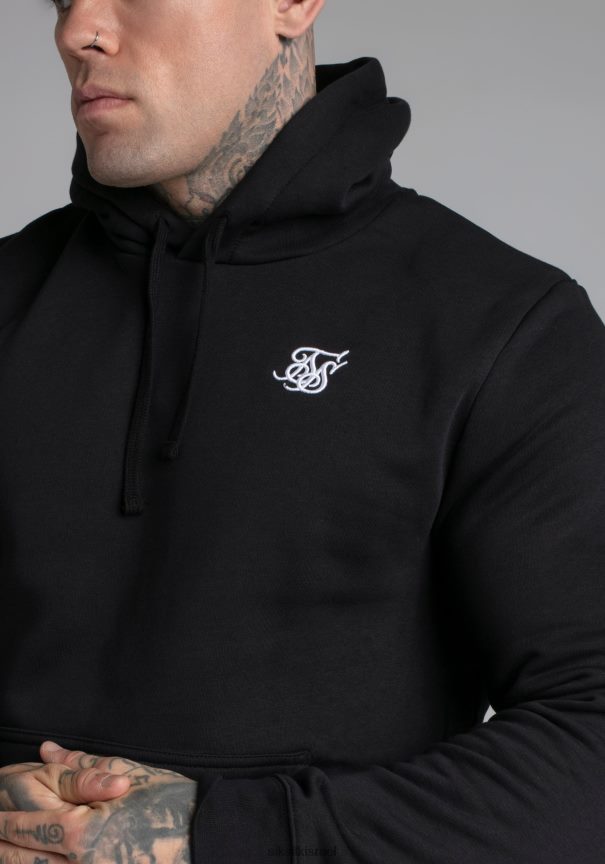 SikSilk לבוש 008V2F422 קפוצ'ון שחור חיוני גברים