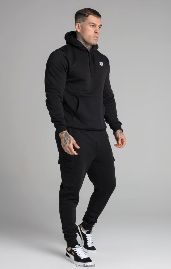 SikSilk לבוש 008V2F422 קפוצ'ון שחור חיוני גברים