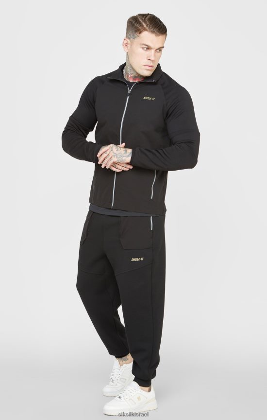SikSilk לבוש 008V2F428 רוכסן ספורט שחור גברים