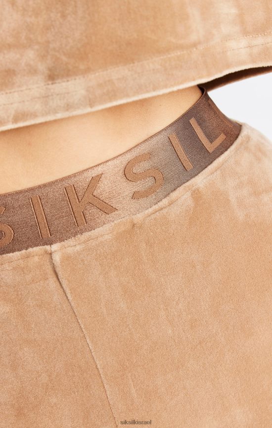 SikSilk לבוש 008V2F42 חולצת טריקו קצוצה קטיפה זהב נשים