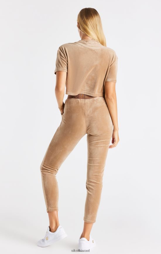 SikSilk לבוש 008V2F42 חולצת טריקו קצוצה קטיפה זהב נשים