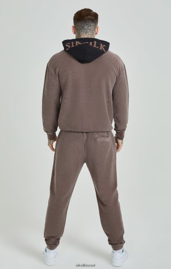 SikSilk לבוש 008V2F430 קפוצ'ון אוברסייז במשקל כבד במשקל כבד שטוף גברים