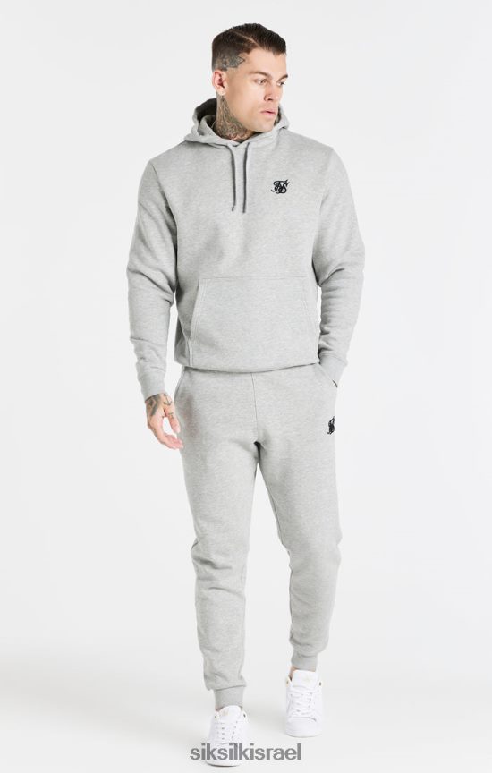 SikSilk לבוש 008V2F432 קפוצ'ון עליון חיוני בחוואר אפור גברים