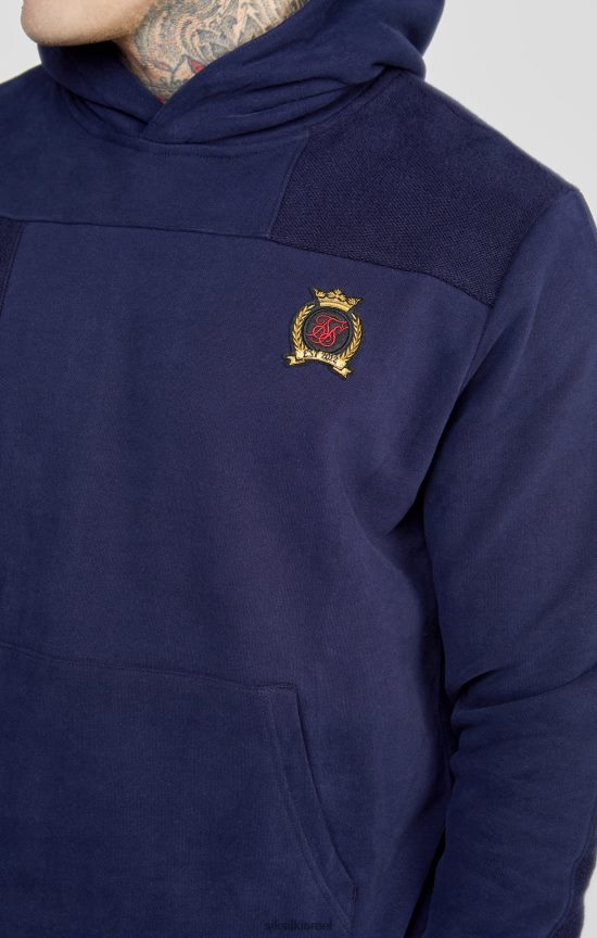 SikSilk לבוש 008V2F435 קפוצ'ון אוברסייז הפוך לחתוך ולתפור בחיל הים גברים