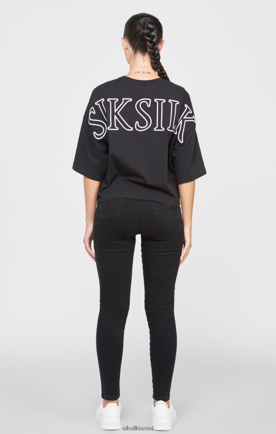 SikSilk לבוש 008V2F43 חולצת טריקו ממותגת שחורה נשים