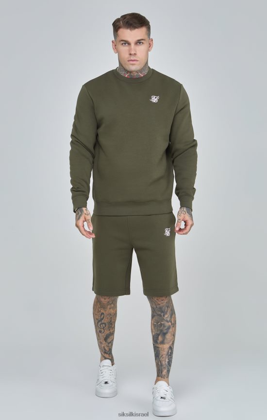SikSilk לבוש 008V2F441 סווטשירט חיוני בחאקי גברים