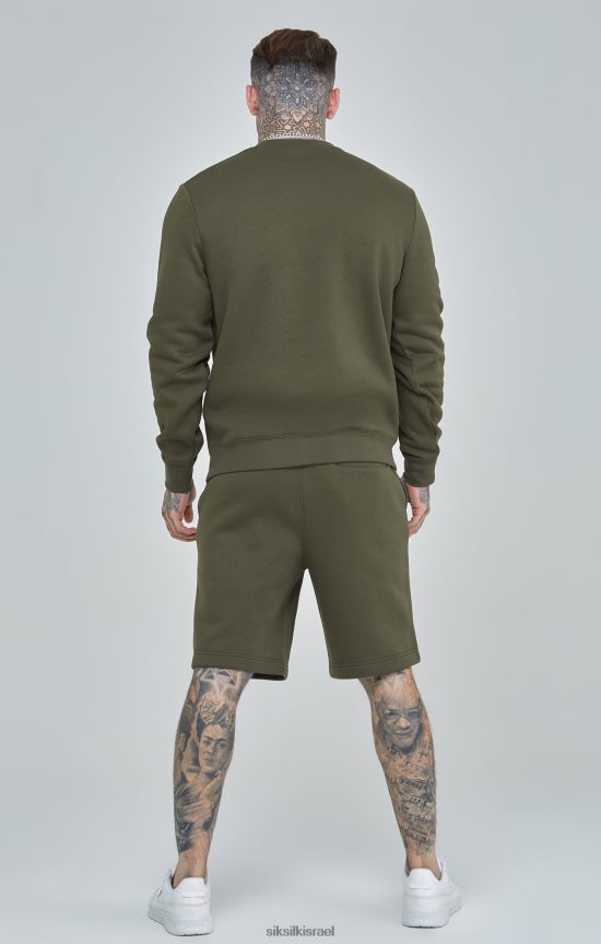 SikSilk לבוש 008V2F441 סווטשירט חיוני בחאקי גברים