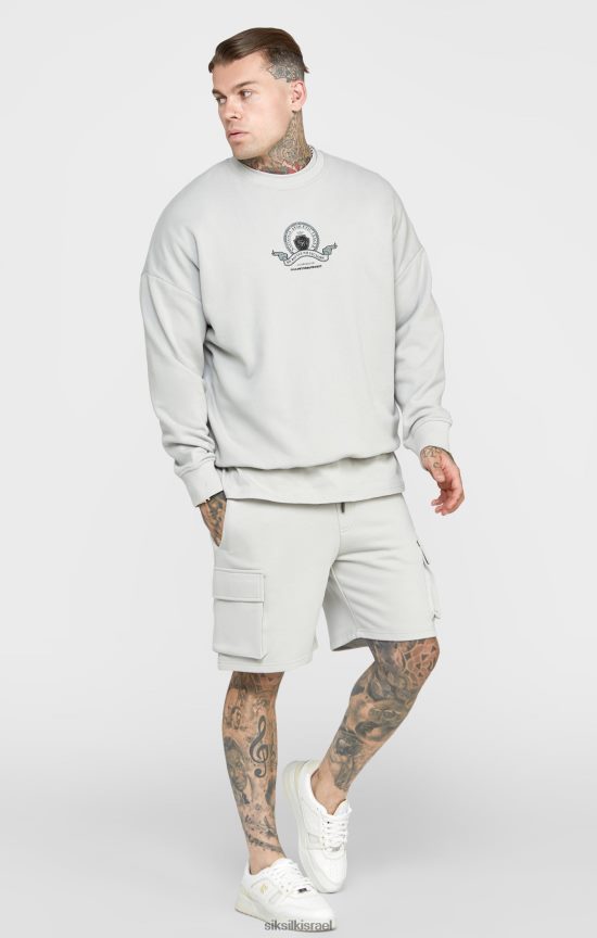 SikSilk לבוש 008V2F444 סווטשירט אפור באוניברסיטה גברים