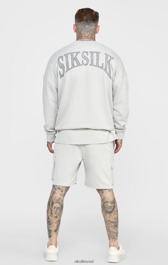 SikSilk לבוש 008V2F444 סווטשירט אפור באוניברסיטה גברים