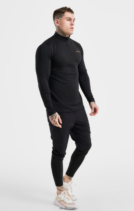 SikSilk לבוש 008V2F449 רוכסן ספורט שחור גברים