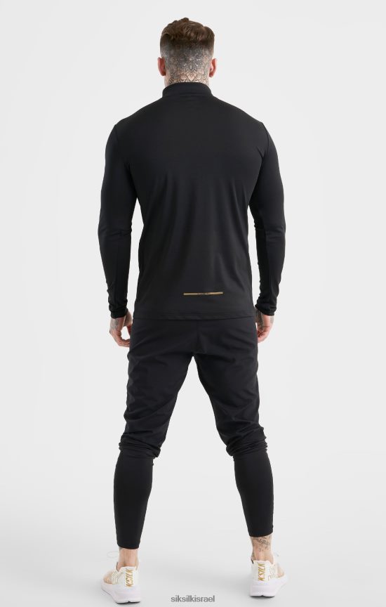 SikSilk לבוש 008V2F449 רוכסן ספורט שחור גברים