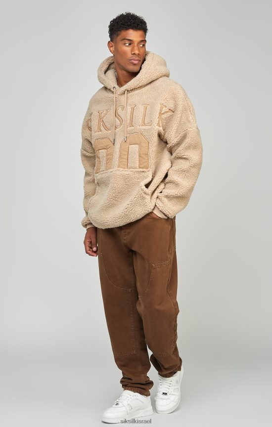 SikSilk לבוש 008V2F456 קפוצ'ון עליון בגוון בצבע בז 'בורג 89 אפליקציית גברים