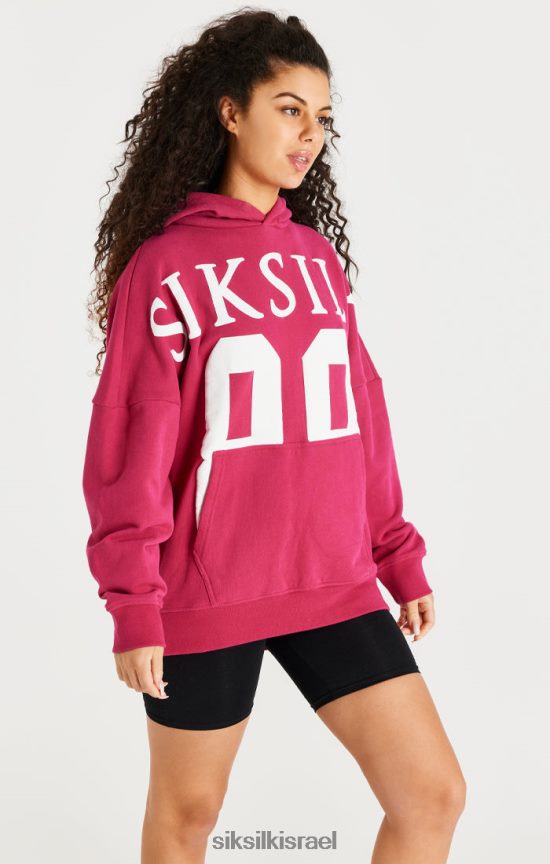 SikSilk לבוש 008V2F459 קפוצ'ון עילי ורוד בכושר נינוח גברים
