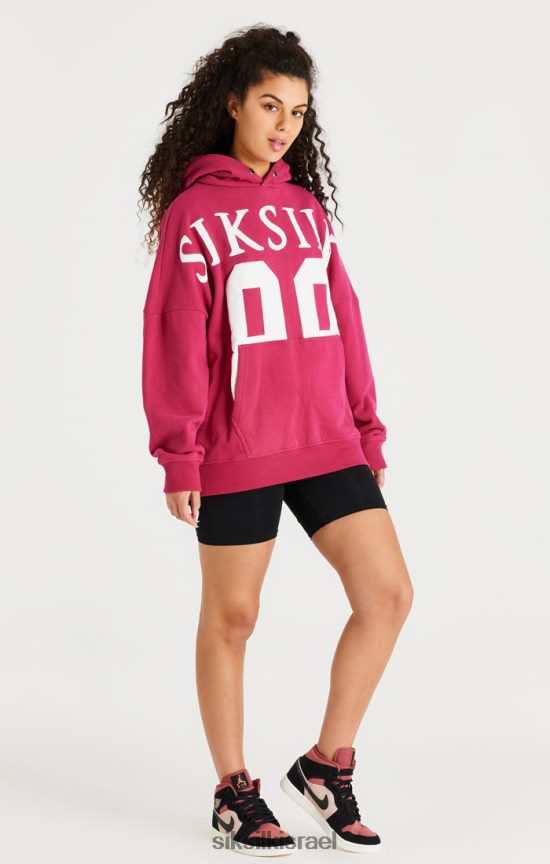 SikSilk לבוש 008V2F459 קפוצ'ון עילי ורוד בכושר נינוח גברים
