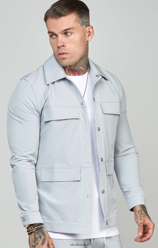 SikSilk לבוש 008V2F462 חולצה אפורה לשימוש גברים