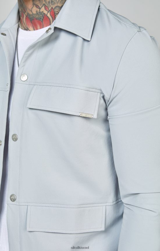 SikSilk לבוש 008V2F462 חולצה אפורה לשימוש גברים