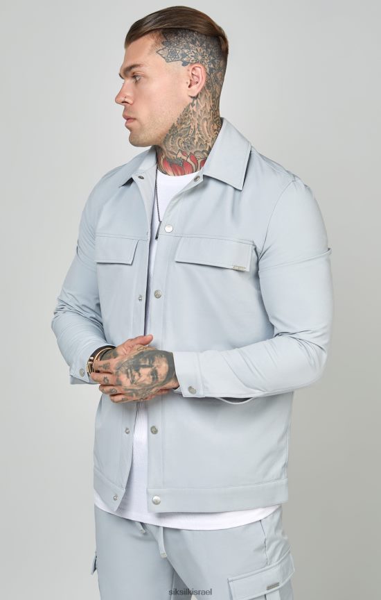 SikSilk לבוש 008V2F462 חולצה אפורה לשימוש גברים