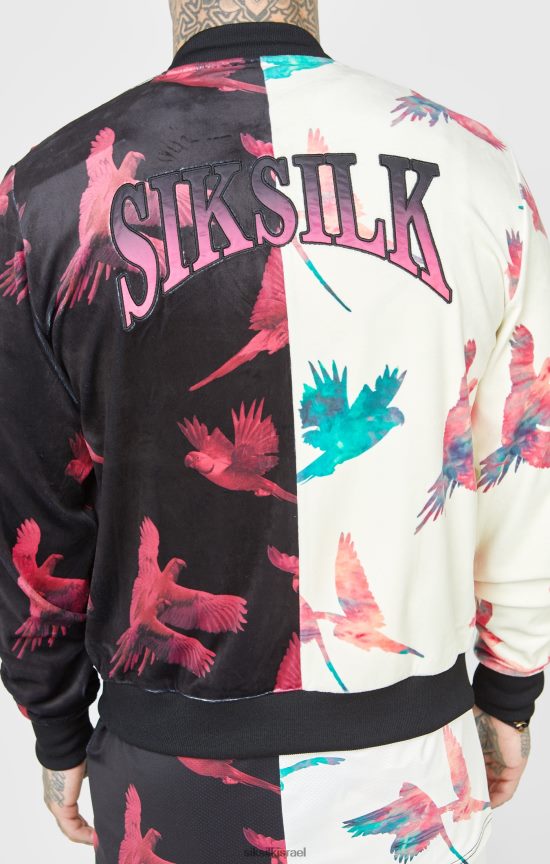 SikSilk לבוש 008V2F469 מעיל בומבר בהדפס אקרו גברים