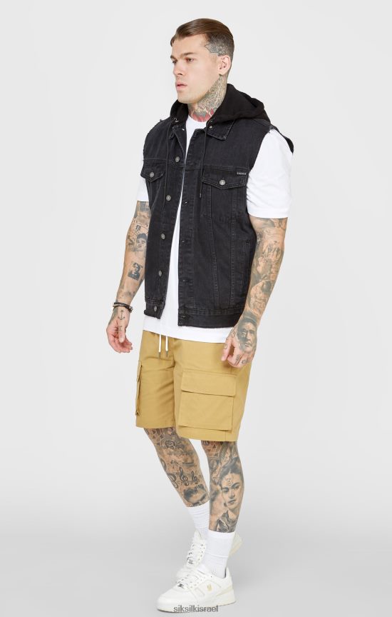 SikSilk לבוש 008V2F472 מעיל ברדס שחור גברים