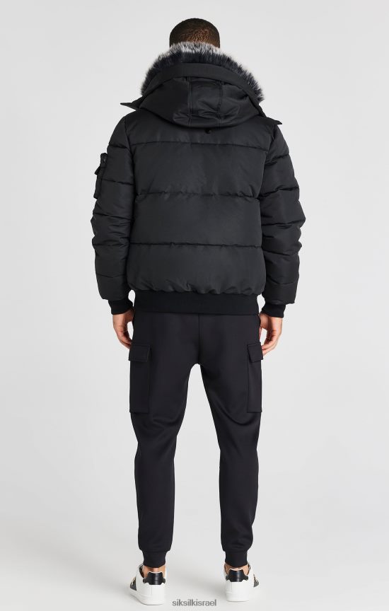 SikSilk לבוש 008V2F483 מעיל בומבר שחור גברים