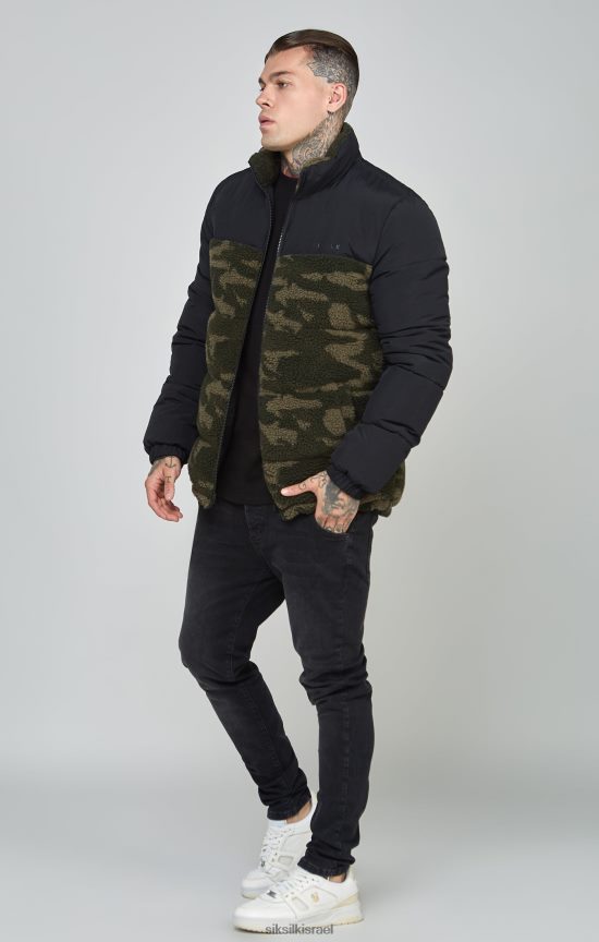SikSilk לבוש 008V2F485 מעיל בועות שרפה שחור גברים
